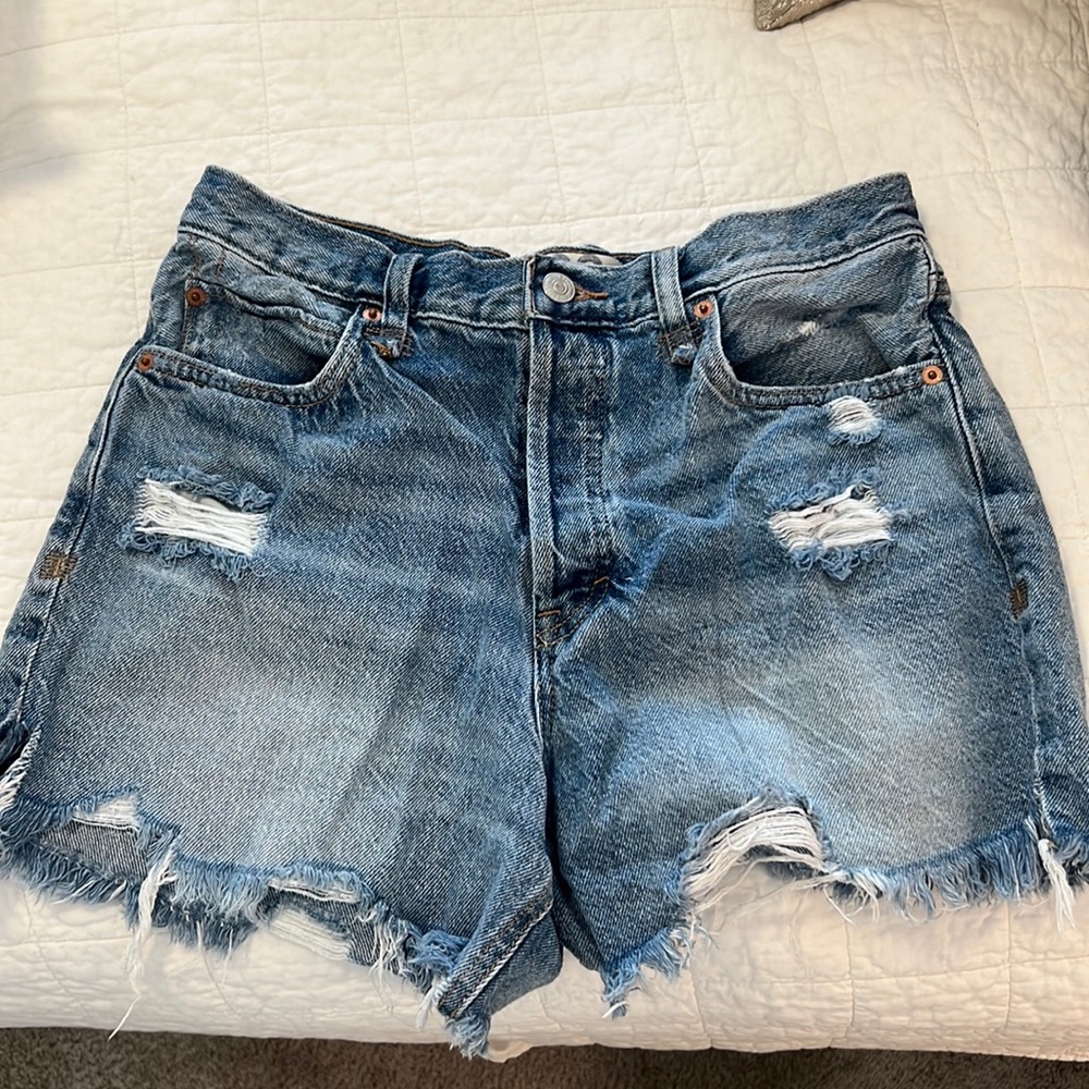 Free people distressed jean shorts